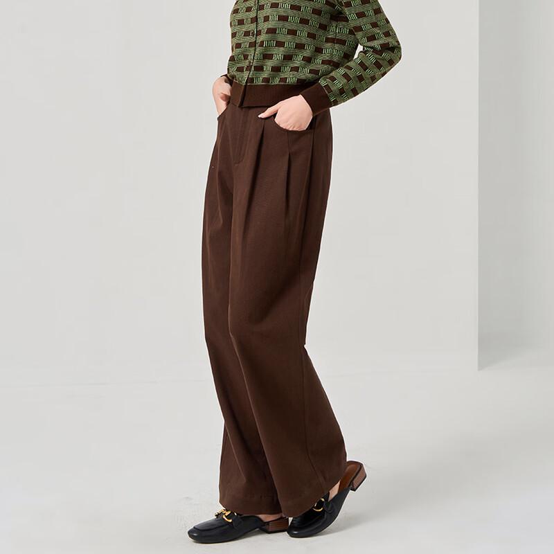 Iveni Women's AEOH607 Elegant Straight Wide-Leg Trousers