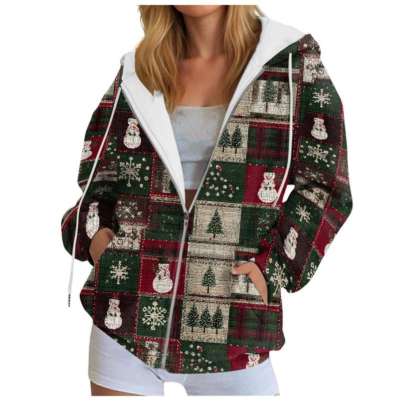 Fall Hoodies for Women Women's Sweatshirt Christmas Graphic Hoodies Casual Long Sleeve Loose Pullover Tops With Ladies Fall Tops
