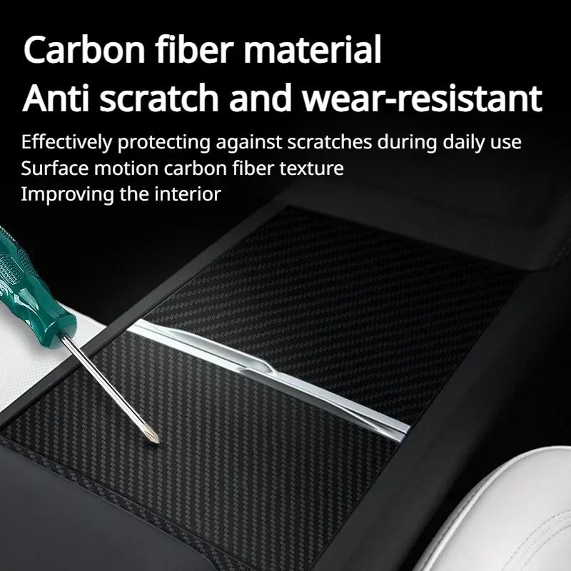 100% Real Carbon Fiber Central Control Panel Cover for Tesla Model Y Juniper/Model 3+ Highland Patch Sticker Car Accessories