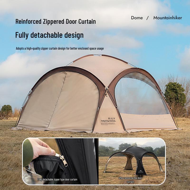 Mountain Guest Silver-Coated Dome Canopy: Upgraded Zipper Tent & Sun Shelter, Large Outdoor Camping Yurt with Sun Protection.