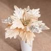 Beautifully Crafted Poinsettia Glitter Artificial Flowers for Christmas Tree