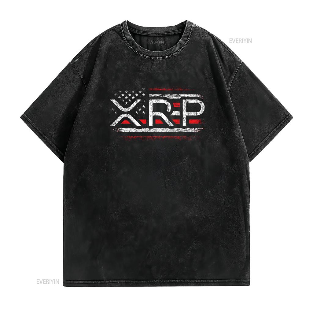 Crypto Currency XRP Cryptocurrency American Flag T ShirtMen and women can wear black shirts gifts Age M L XL 2XL 3XL 323XL