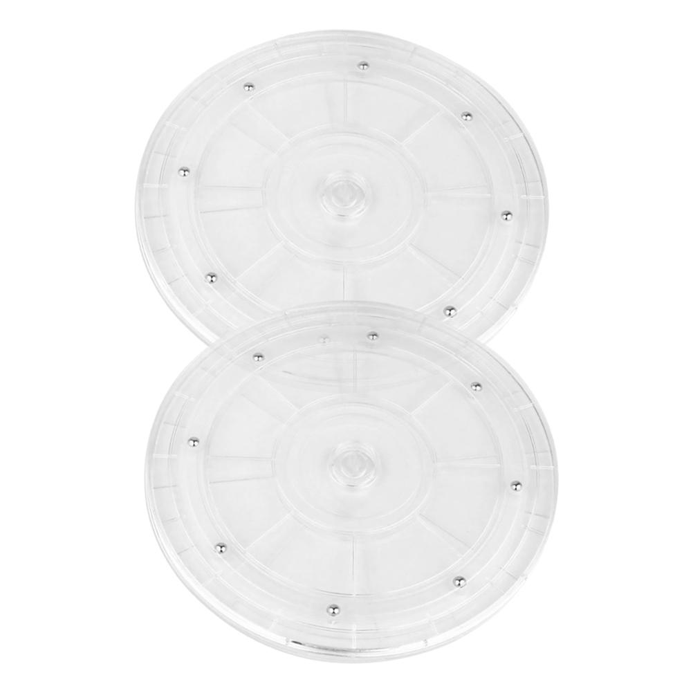 2 stücke Rotierenden Lagerung Tablett Plattenspieler Für Küche Arbeitsplatte Plattenspieler Transparent Kleine Runde Plattenspieler