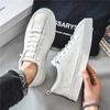 Spring New Men's Shoes, Fashionable and Versatile Lace Up Sneakers, Leather Comfortable and Casual Board Shoes