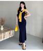 2026 Summer Elegant Maternity Tank Dress & Knit Shawl Two-Piece Set