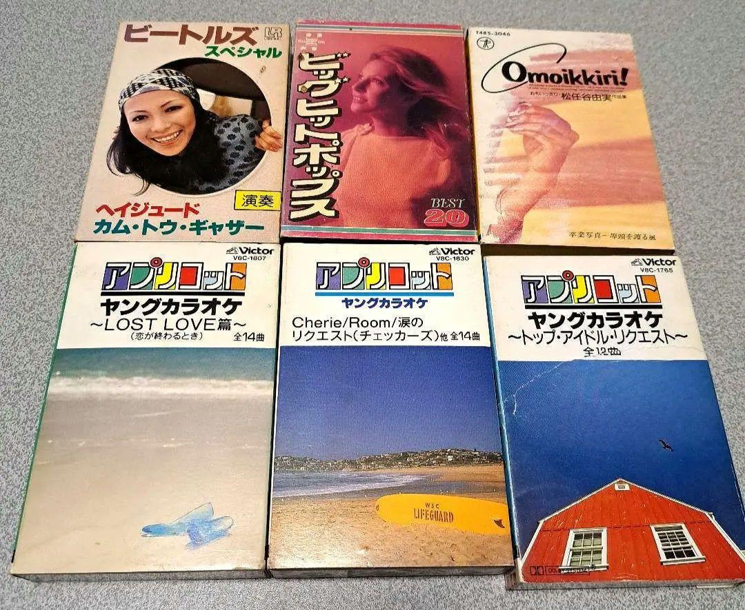 

[USED] Showa Retro Cassette Tape Set of 6 in Sony Case