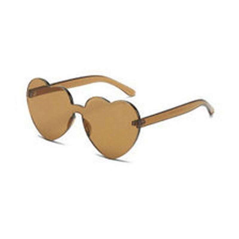 Heart-Shaped Frameless Peach Sunglasses: Perfect for Pool, Picnic, and Party