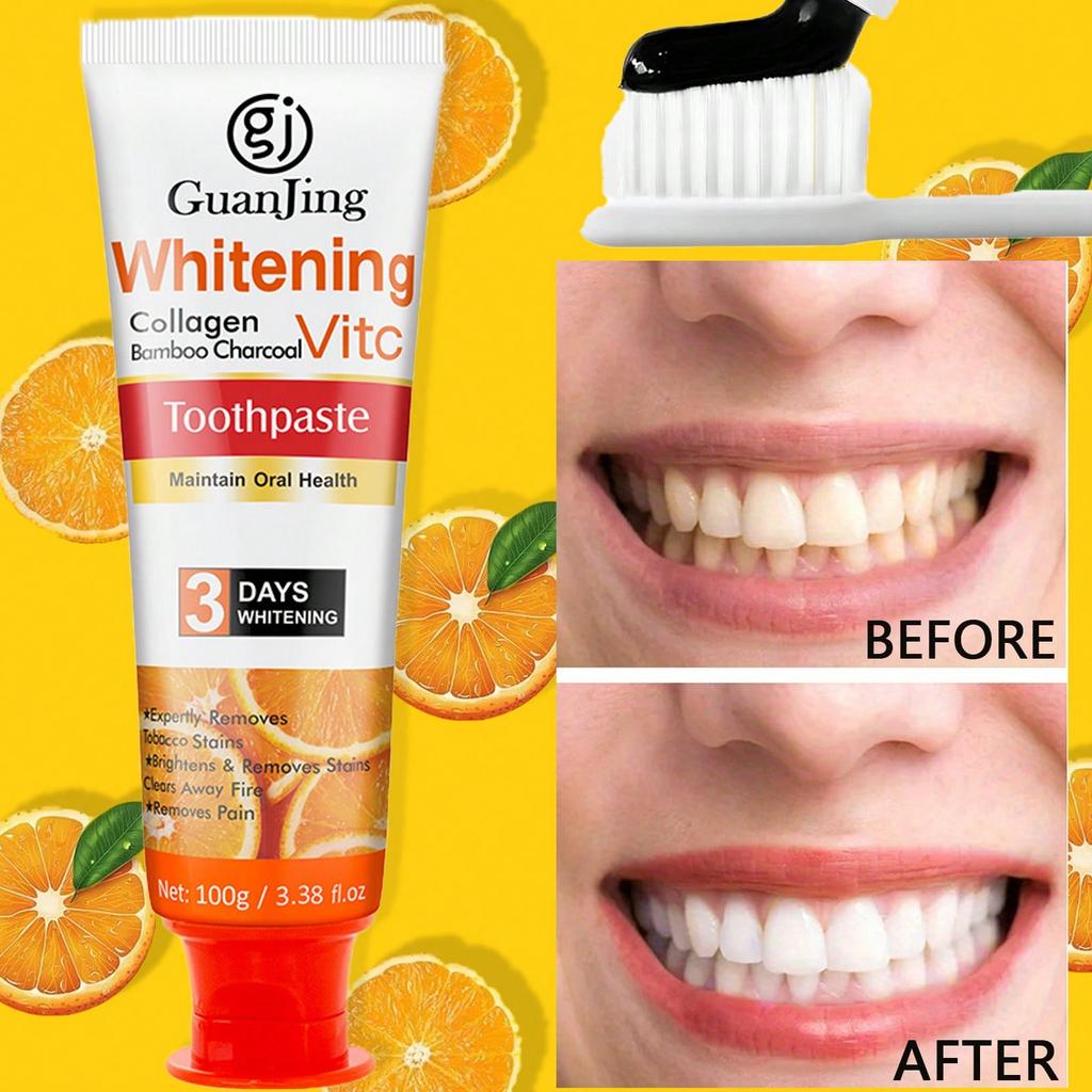 100g Vitamin C Toothpaste Mint Flavor for Teeth Whitening Stain Removal and Fresh Breath Oral Care