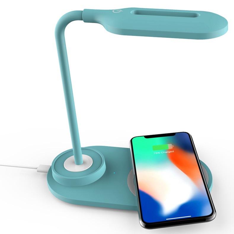 Wireless Charger Desk Lamp with Night Light and 15W Fast Charging - Eye Protection, USB Powered, Portable Gift.