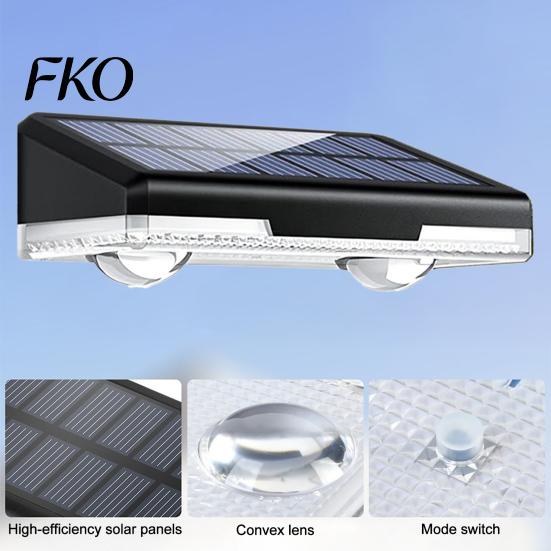 Warm White Solar Wall Light Washer Lights, Outdoor Light, Waterproof Garden LED Lamp Step Lights Rechargeable with Color Changing RGB, Landscape
