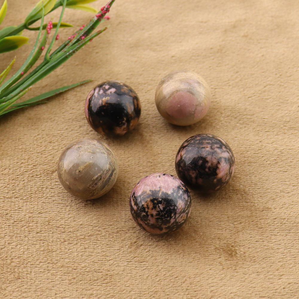 16mm Natural Agate Crystal Ball Ornament - Holeless Round Semi-Precious Stone for DIY Jewelry (BJ12)