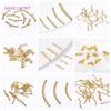 18K Gold Plated Brass S Shape Curved Tube Metal Twisted Tube Beads Connector DIY Necklace Jewelry Making Accessories Wholesale