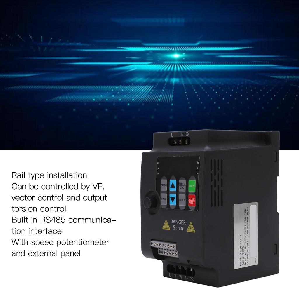 Frequenzumrichter Multi-Steuerungsmodi AC220V Eingang AC0‑220V Ausgang Gute Kühlung Motor Drehzahlregler für Windgenerator