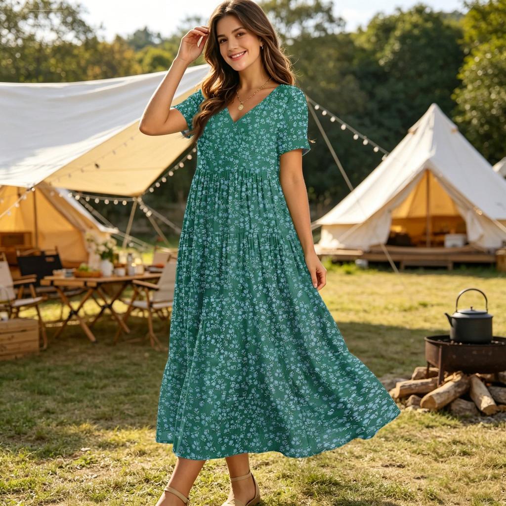 Abito Lungo Boho Abito Lungo da Donna Abito Lungo con Maniche Abiti Lunghi per Donna Abito Lungo Estivo Primavera M