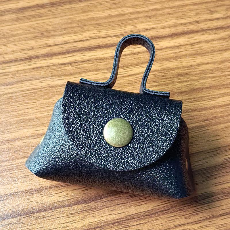 Retro Leder Münzbörse Halskette mit langer Pulloverkette - Dekorative Anhänger-Accessoire für Damen, Herbst & Winter