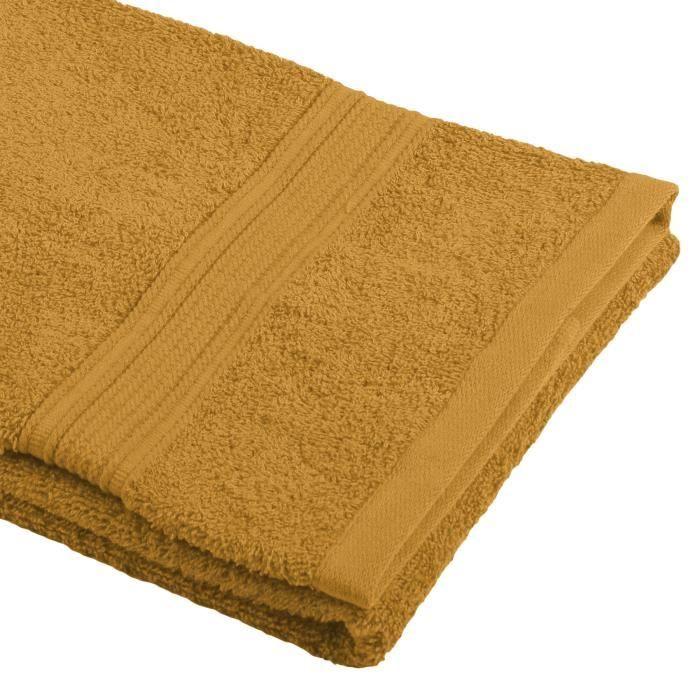 Serviette de toilette - lovely casa - curry - 50 x 90 cm - 100% coton bio - lavable en machine