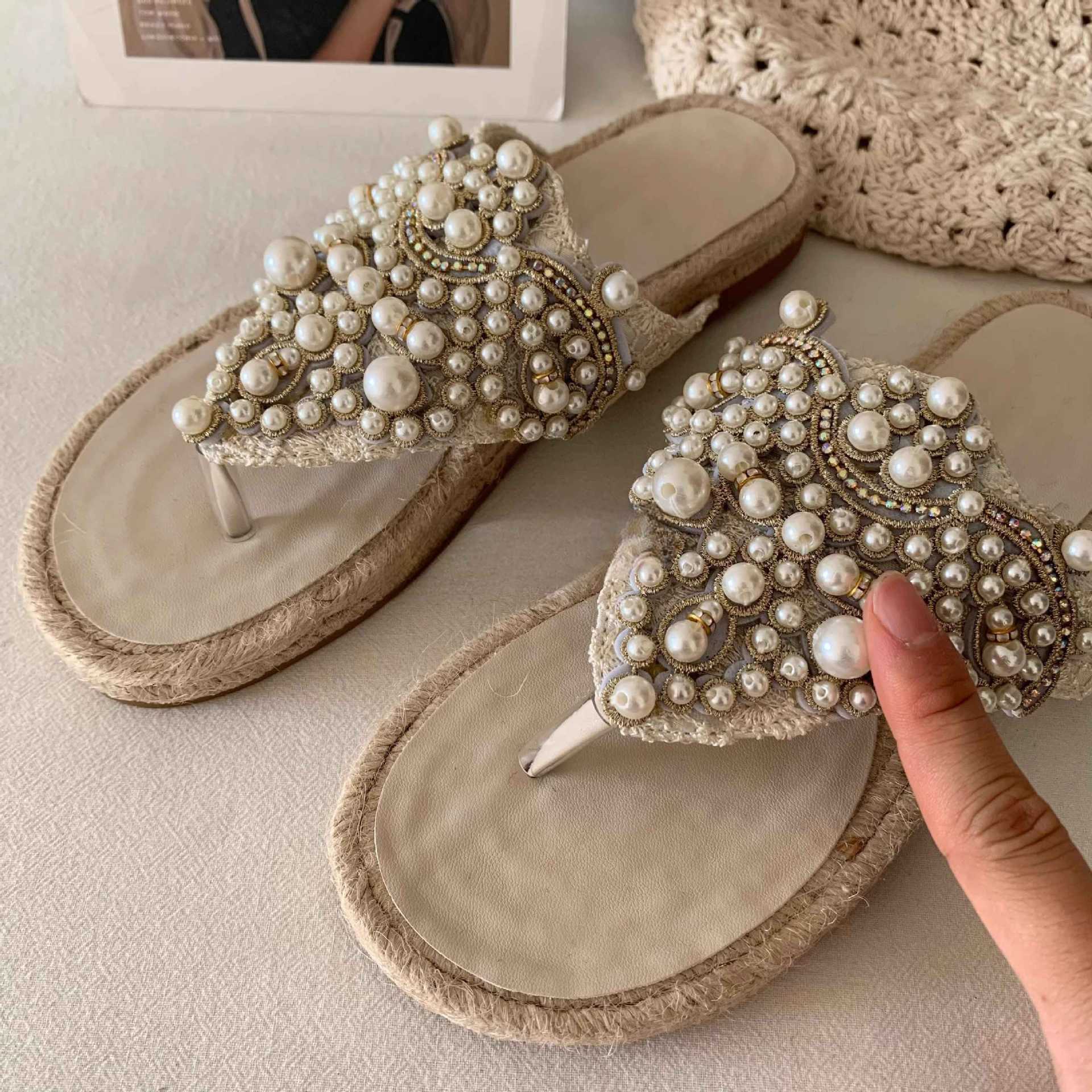 Bohemian Style Niche Design Flip Flops Women s New Style Flip Flops 35 абрикосовый