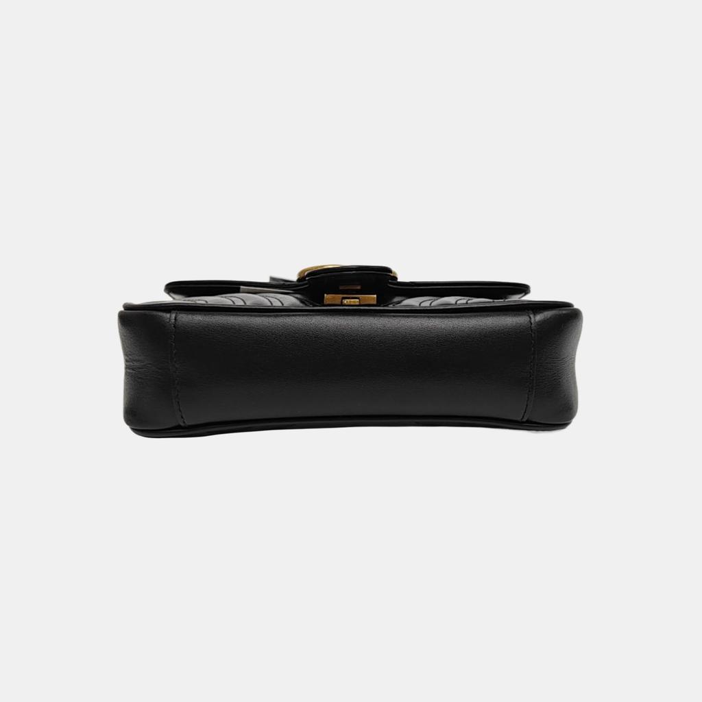 [Pre-Owned] Gucci GG Marmont Matelassé Mini Bag 'Black' - Excellent #1B5YDKZ