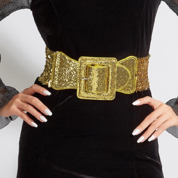 Waist Belt Chain Punk Glitter Buckle Underbust for Casual Costume Belt for Party