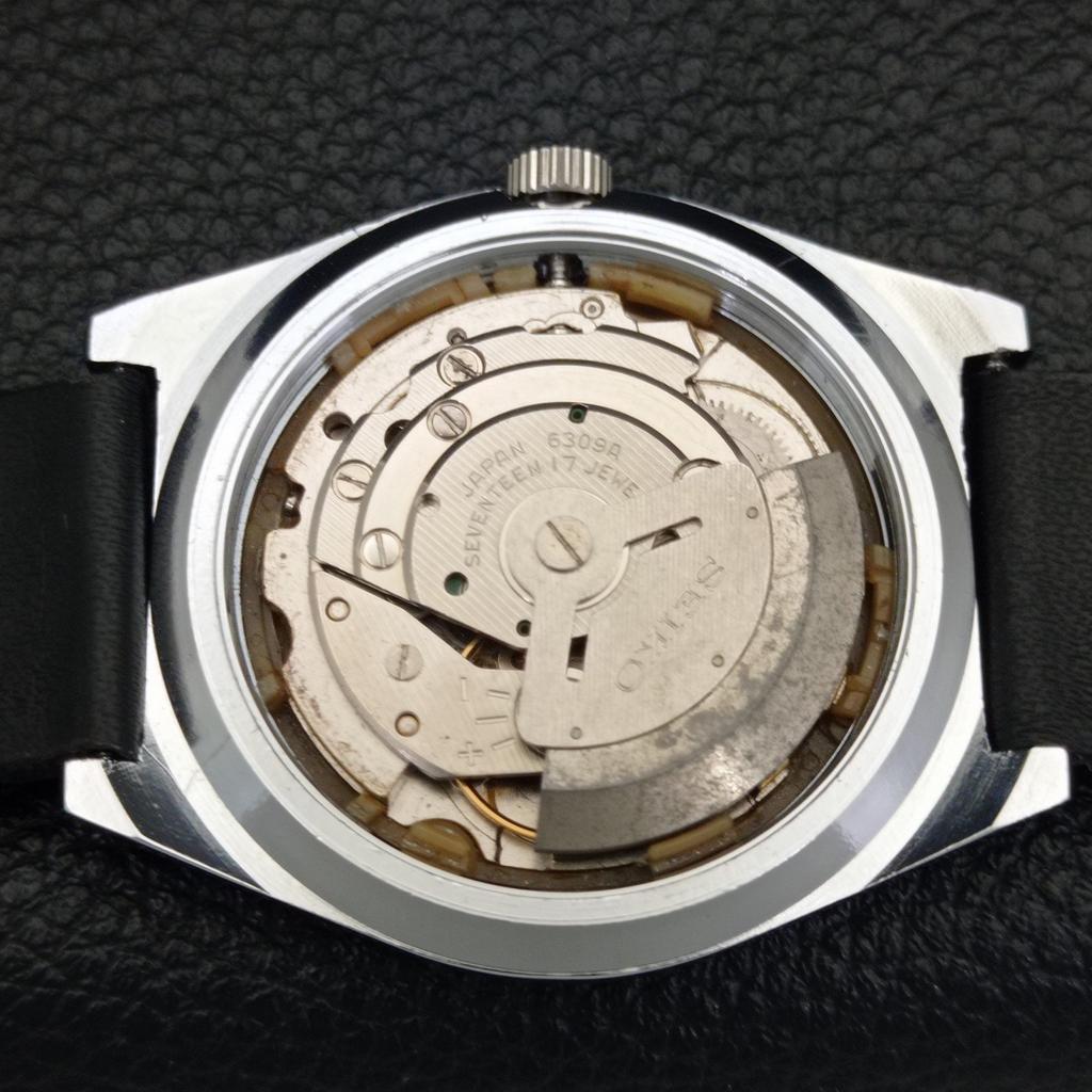 Seiko 5 AUTOMATIC VINTAGE REFURBISHED 6309A JAPAN MENS BLACK WATCH A440776-4 Sk-a440776
