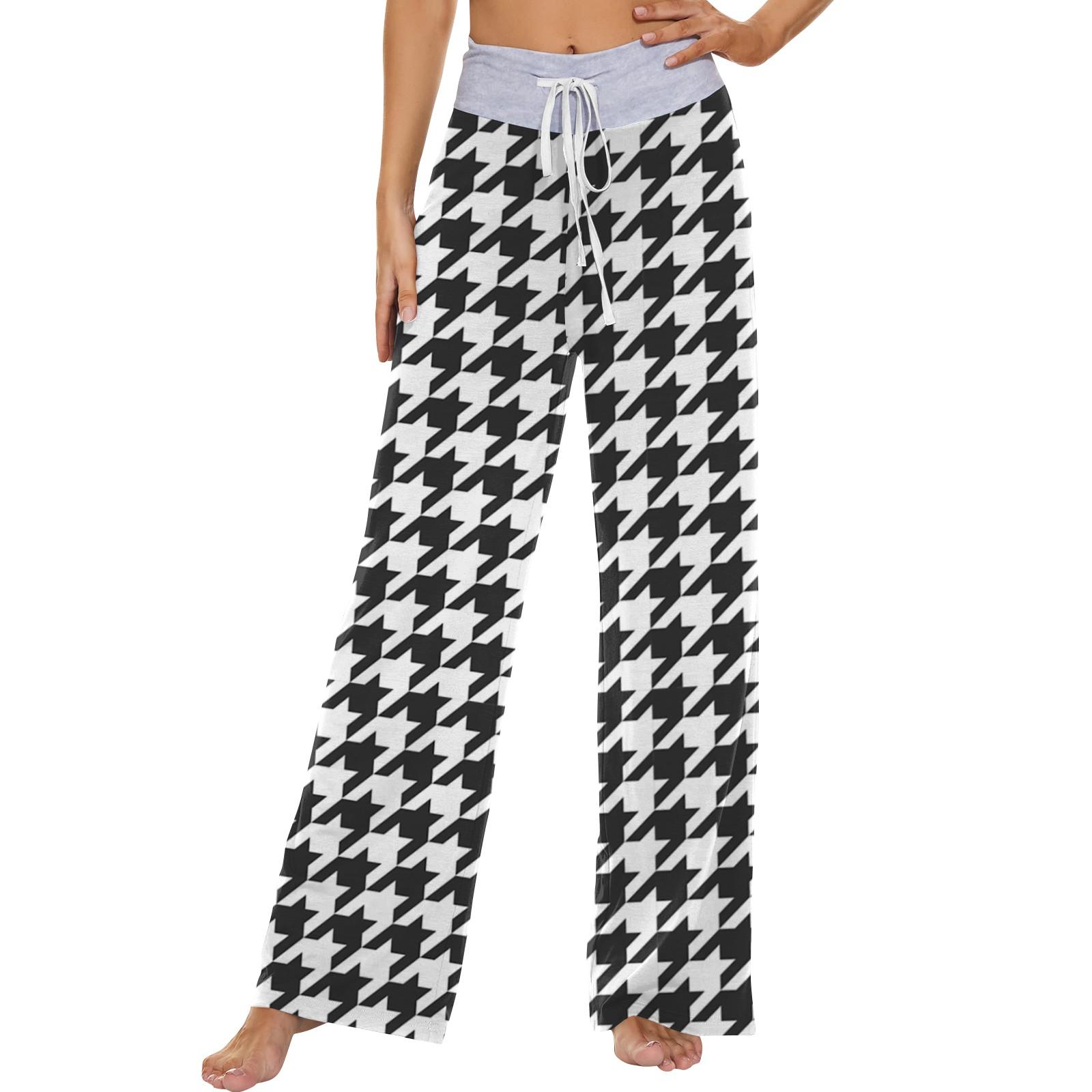 

Женские модные повседневные удобные пижамные штаны с принтом в полоску, широкие брюки на шнурке M чёрный