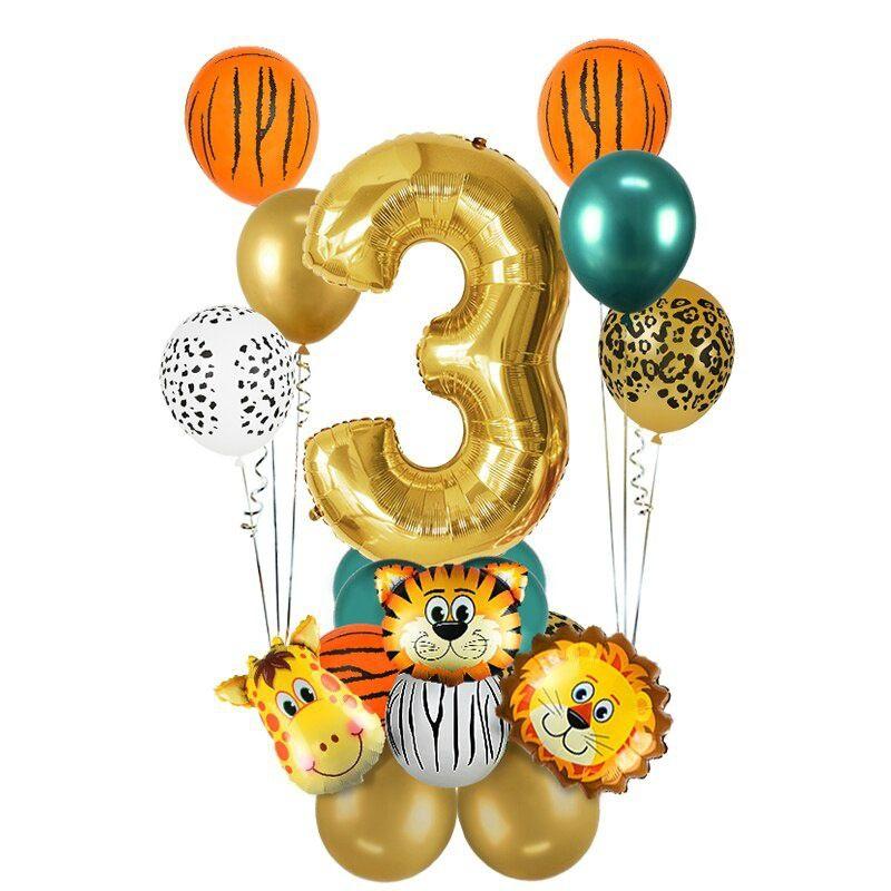 Forest Animals-Themed Aluminum Mold Digital Balloon Party Set for First Birthday Decorations