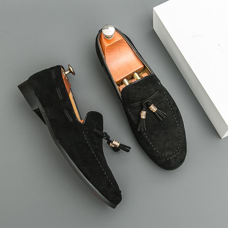 Men's loafers large size foreign trade new fringed leather shoes fashion trend suede leather shoes overalls lazy shoes