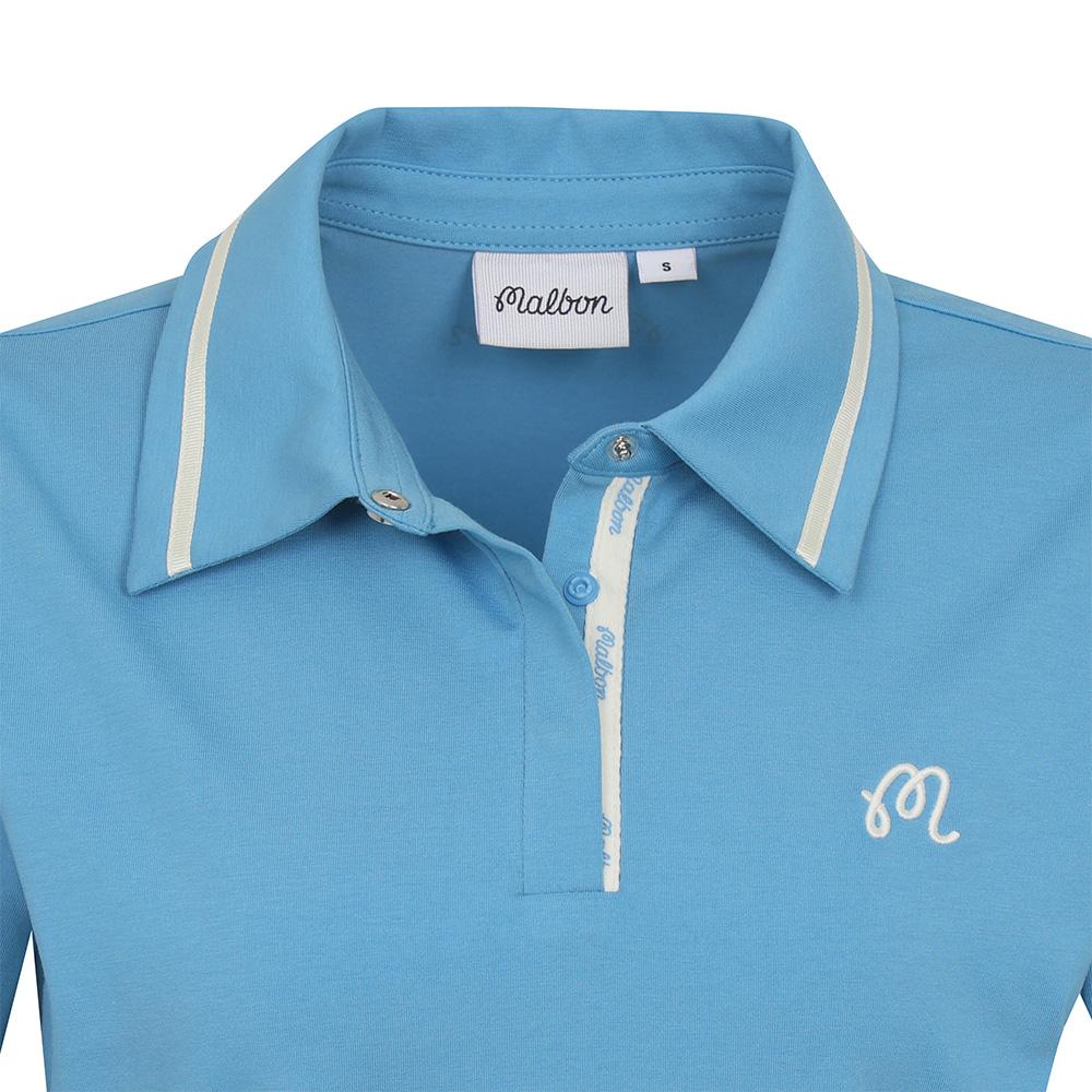 MALBON GOLF Color Tip Basic Crop T-Shirt Blue (Woman)