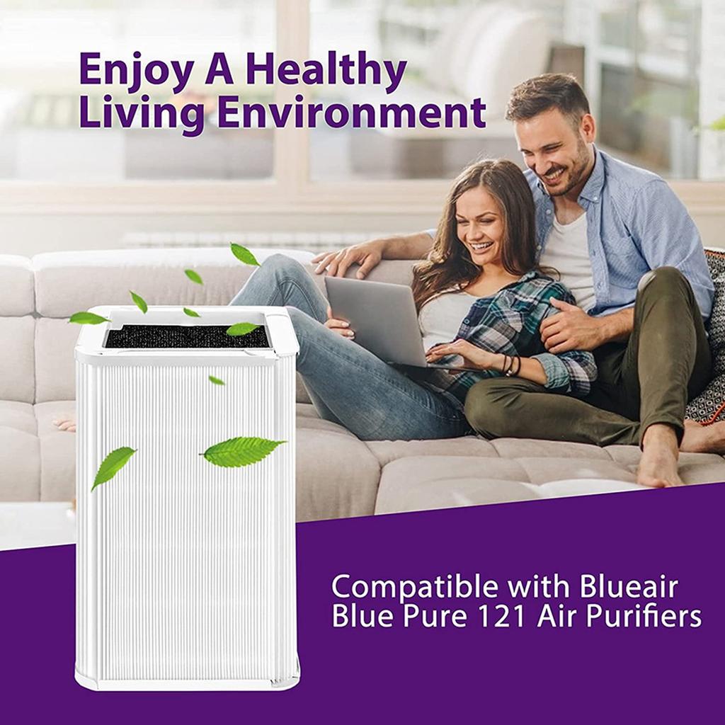 Replacement Filter for Blueair Blue Pure 121 Air Purifier,Particle True HEPA Filter Activated Carbon Replacement Filter