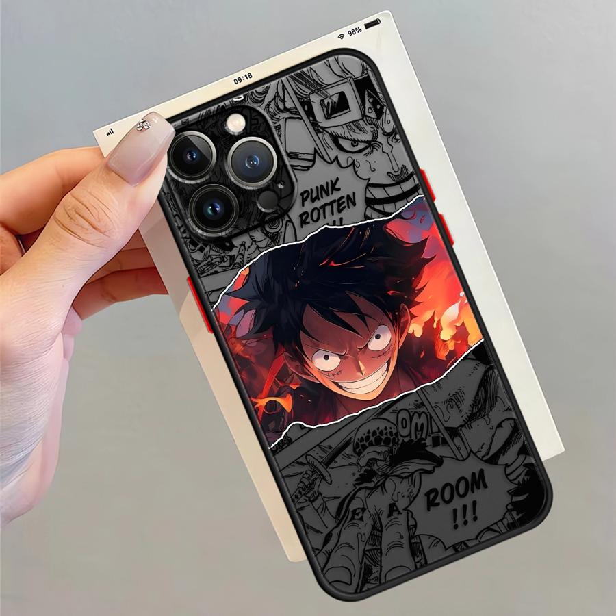 Funda Back Phone Cover Case for iPhone 17 Pro Max 7 8 SE 13 Mini XS XR 11 Air 15 14 16 Plus 12 One Piece Anime Luffy