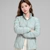 Women's Stand Collar Full Zip Short White Duck Down Jacket Lightweight Quilted Warm Winter Outerwear Coat
