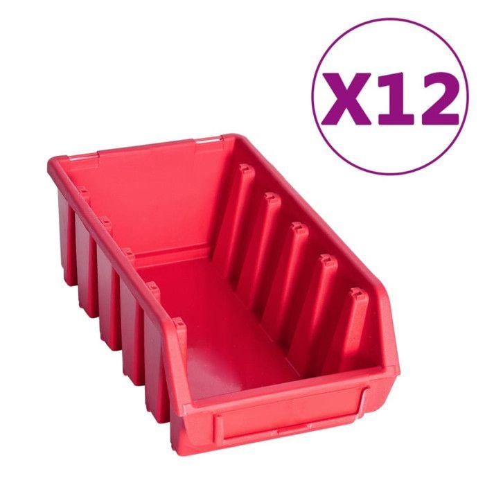 Kit de bacs de stockage - vidaXL - 80 pcs - Rouge et noir - Panneaux muraux - Accessoires inclus