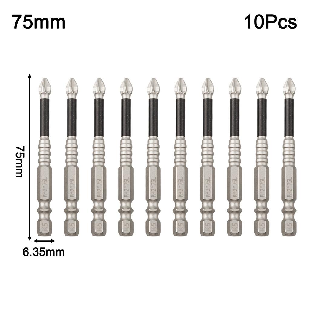 Screw Driver Bit Pack of 10 with Magnetism and High Strength Alloy Steel