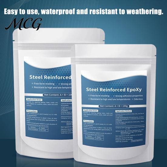 Wood Filler Epoxy 1/2Pcs 100G Steel Reinforced Putty, Multi-Purpose Sculpt Clay for Cracks, Leak Fix, Multipurpose Filling, Fast Repair AB Putty