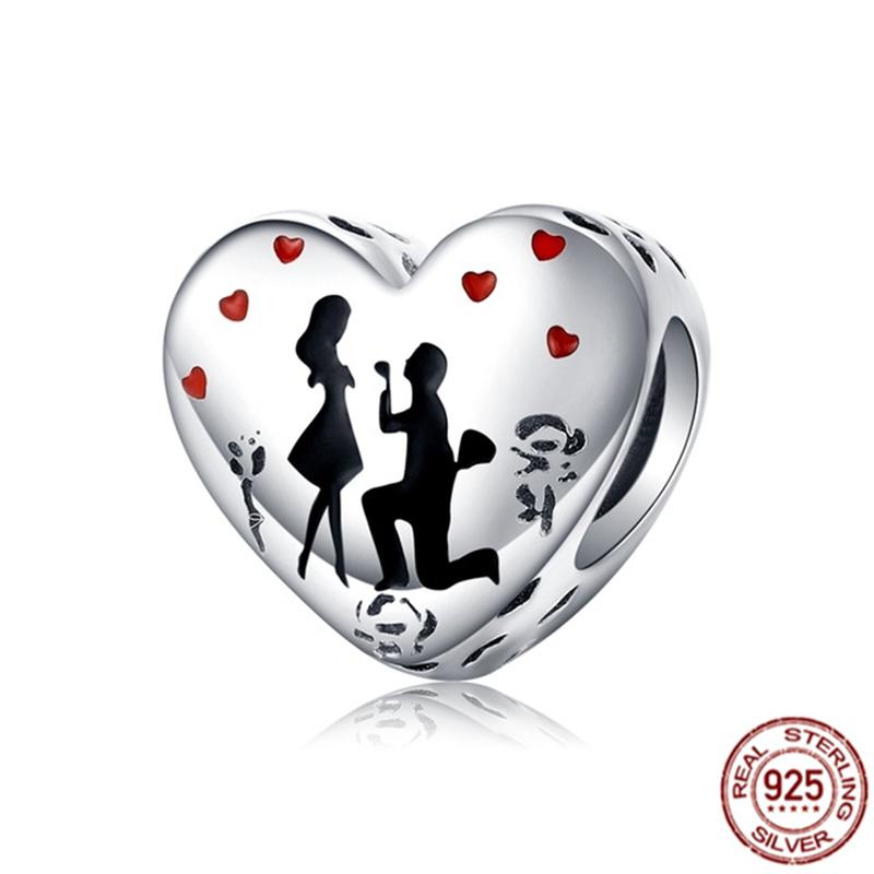 Happy Place Family Heart Shape Charm 925 Sterling Silver Bead Fit Original Fasion Bracelet Necklace Jewelry Women Gift