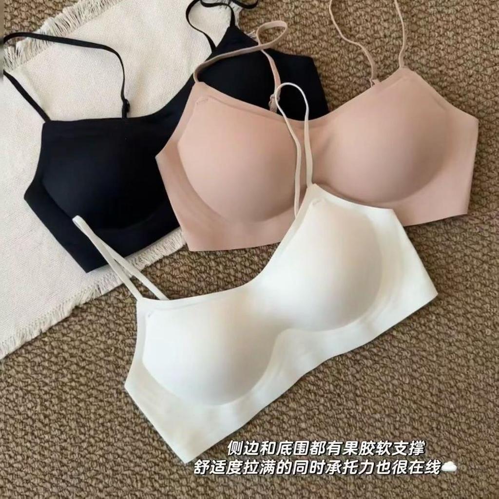 Traceless tube top underwear for women's summer thin styles gather small breasts and show large fixed cups, vest type steel-free beautiful back bra