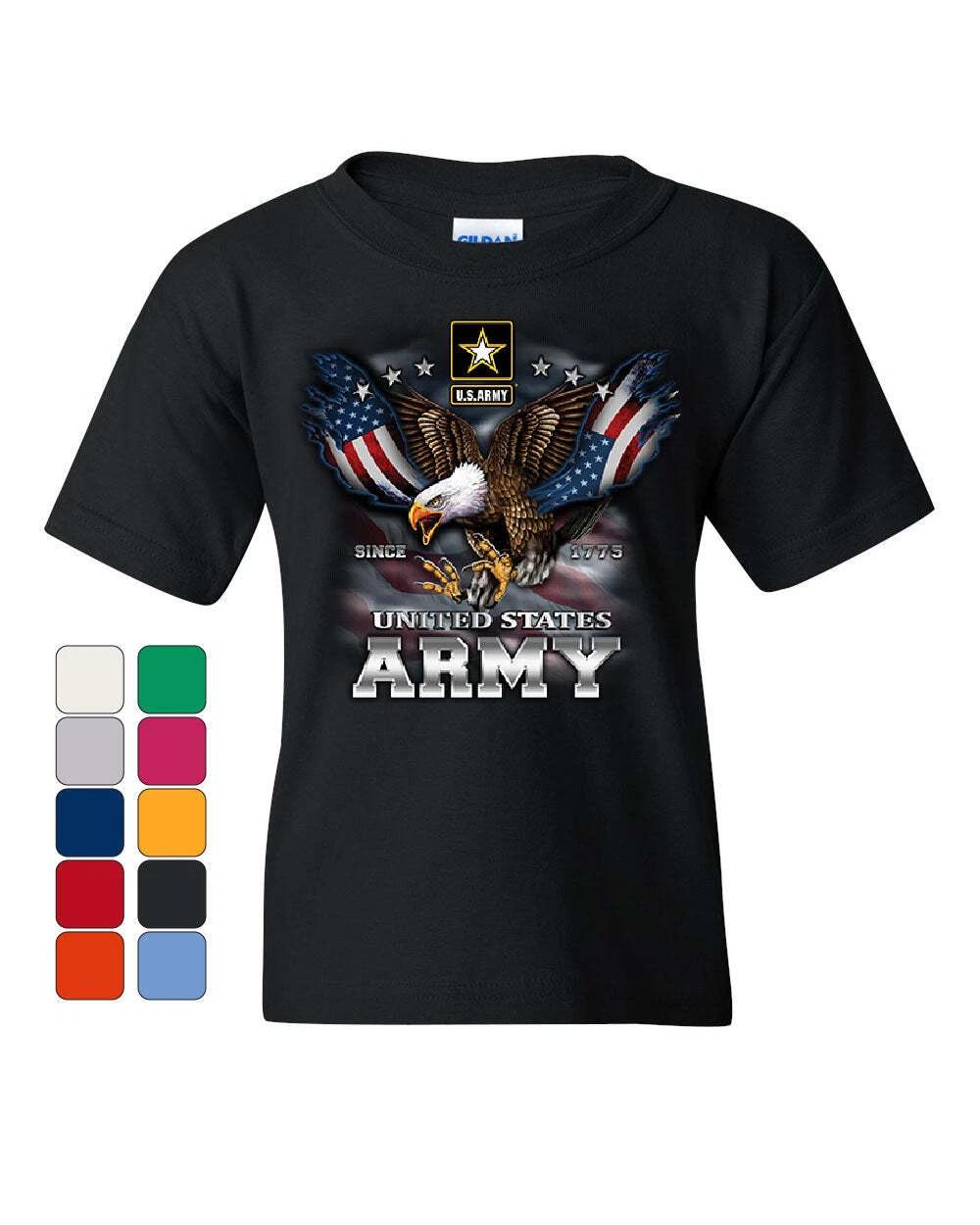 United States Army Youth kids boys T-Shirt Bald Eagle Army Strong Since 1775 USA Kids Tee 110