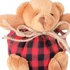 2Pcs Mini Plaid Bear Ornaments Christmas Tree Hanging Decor Cute Bear Keychain Festive Xmas Stocking Stuffer Gifts