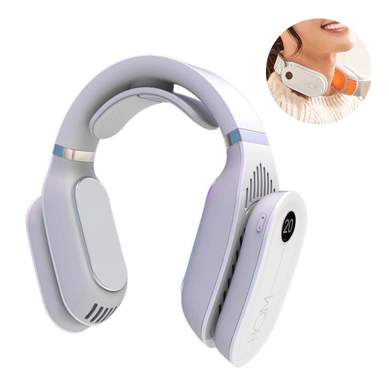 Hanging Cooling Neck Massager Cooler Heater Mini Portable Air Conditioner Bladeless Fan Wireless Cold Hot Compress Massage