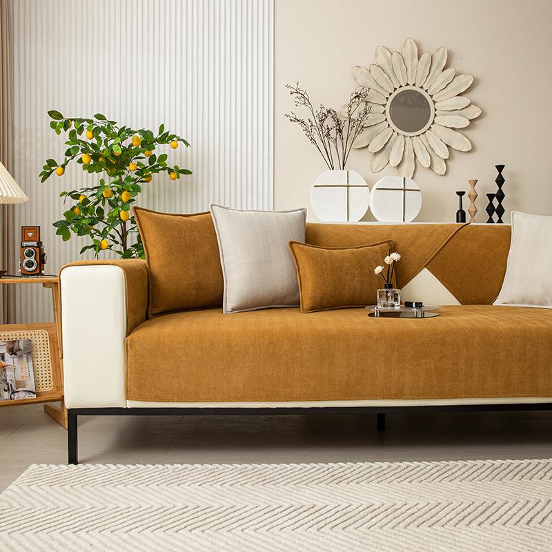 Скандинавский чехол для дивана из синели для гостиной — фото 9