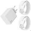 Chargeur Rapide 65W + 2 Câbles USB-C Pour iPhone 18 Pro Max 17 Pro Max 16 Pro 15 iPad A16 - Blanc