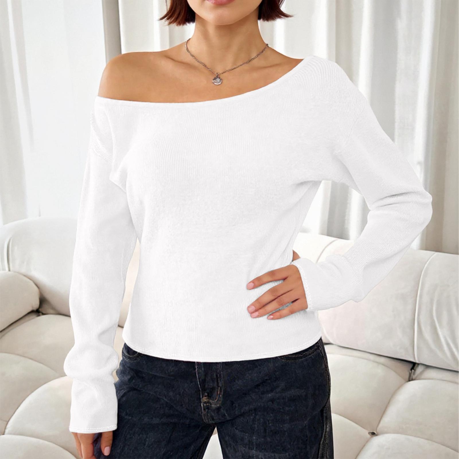 

Женский модный элегантный топ с длинным рукавом для работы и на каждый день XL белый