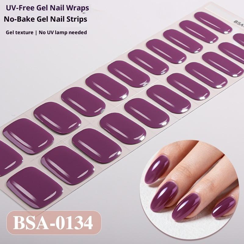 Europäischer und Amerikanischer Stil Einfarbige Nagelsticker UV-freie Gel-Nagelfolien Kein Backen Gel-Nagelsticker