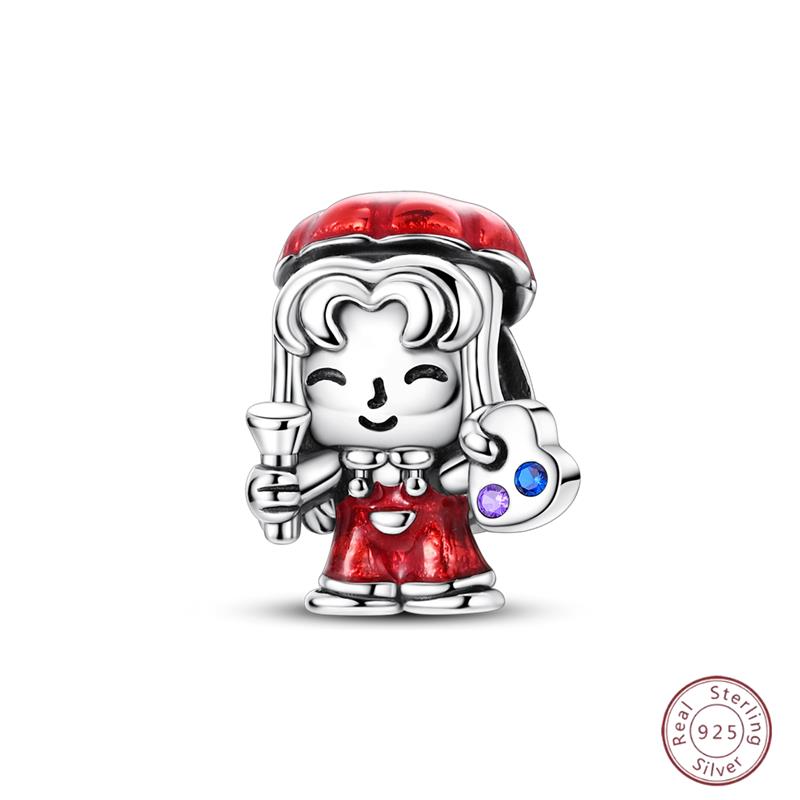 New Original Charm Bead Pendants Copper Crown Strawberry Perfume Gold Bow Fit Bracelet Necklace Women Jewelry