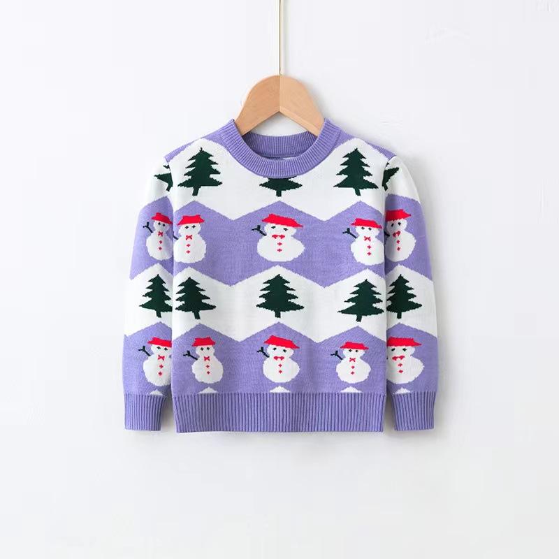 Christmas Boys Girls Sweater Party Pullover Cotton Clothes Kids Autumn Winter Knitwear Top