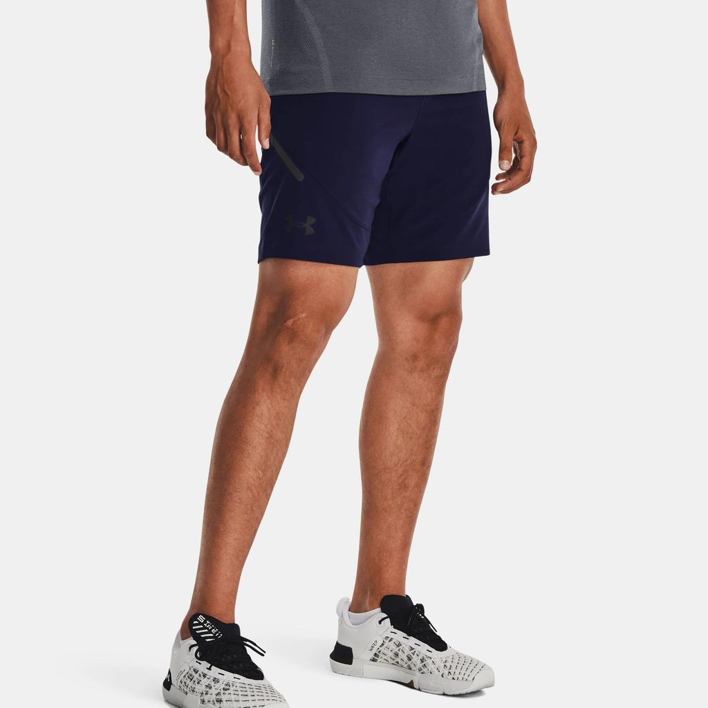 Under Armour UA Unstoppable Logo Print Drawstring Mid-Rise Sports Shorts Men Shorts Navy-Blue 1370378-410