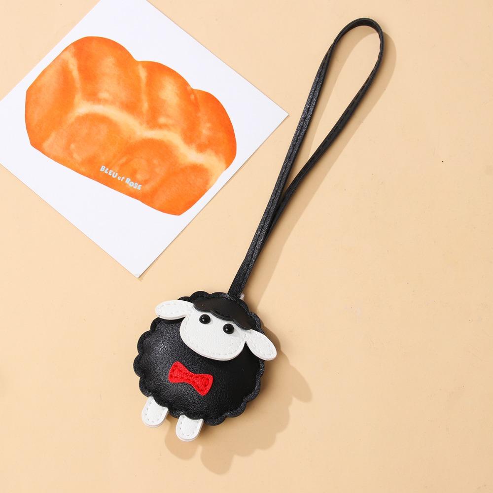 Soft PU Leather Sheep Keychain Cartoon Sheep Bag Charm Trendy Lamb Pendant Keyring Bag Accessories