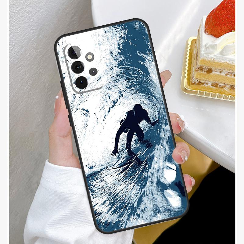Surfing Wave Case For Samsung Galaxy A15 A25 A35 A55 A51 A71 A12 A32 A52 A13 A33 A53 A14 A34 A54 Cover