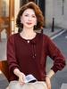 Spring Floral Chiffon Casual Shirt for Middle-Aged & Elderly Women