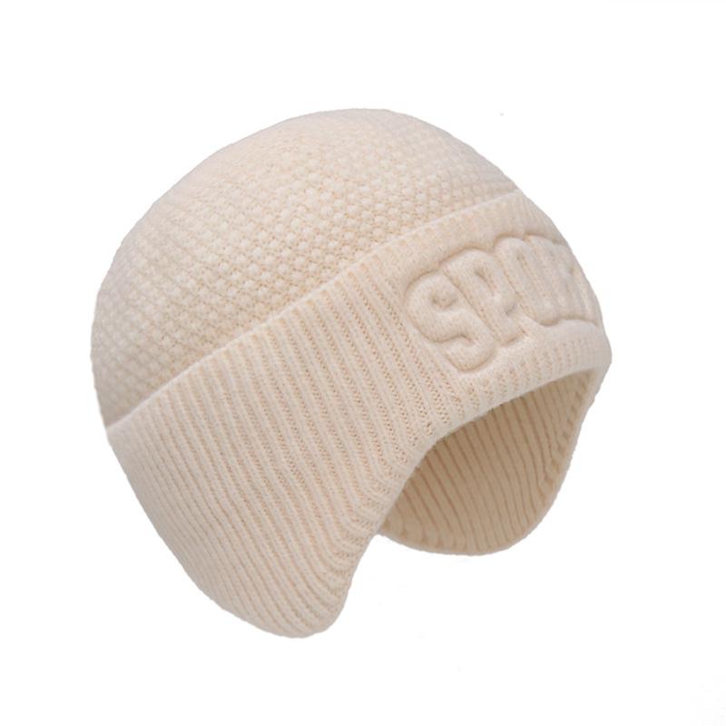 Winter Hat for Men Earmuffs Plus Fleece Wool Hat Warm Windproof Hat Knitted Hat Pullover Hat